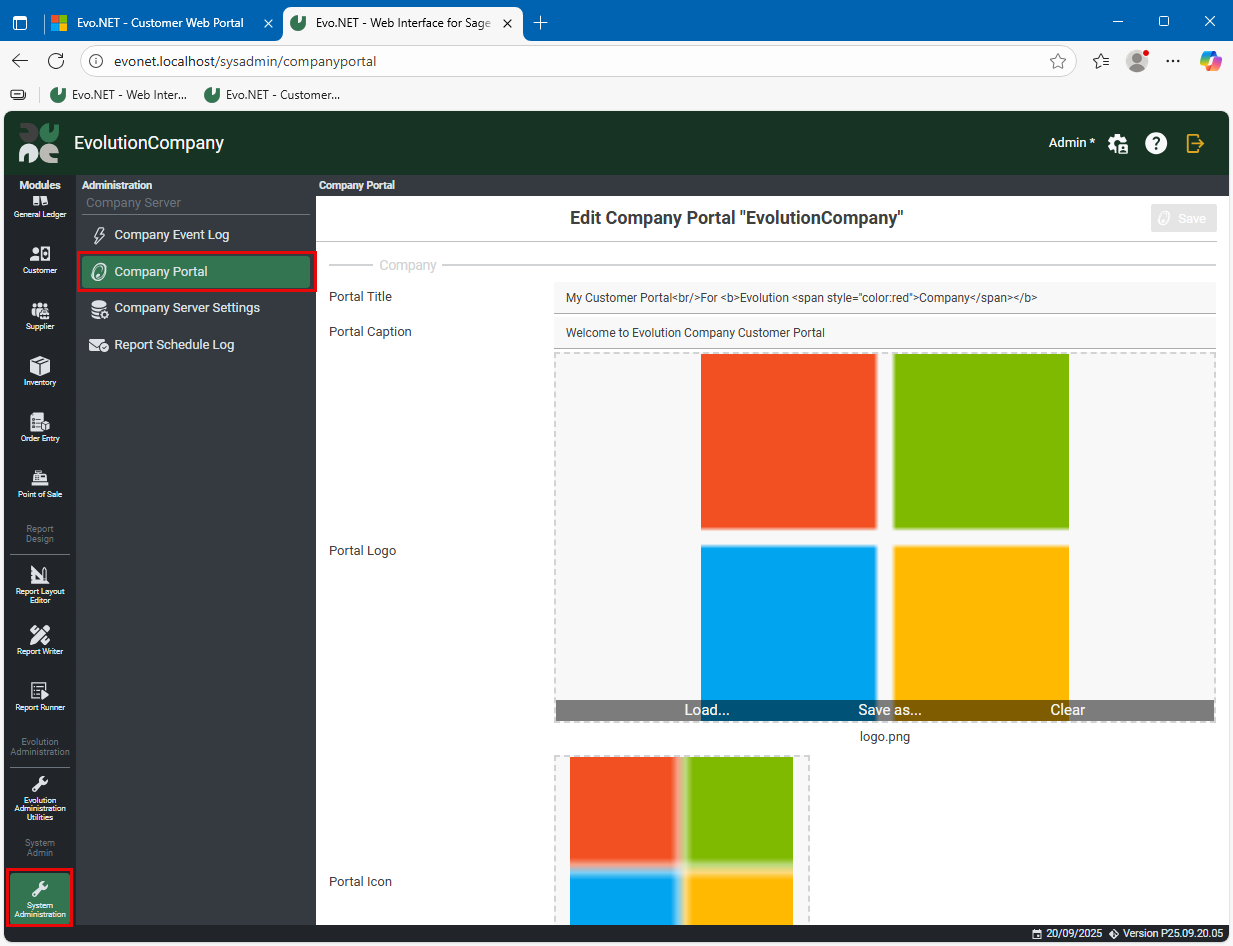 Company Portal System Admin