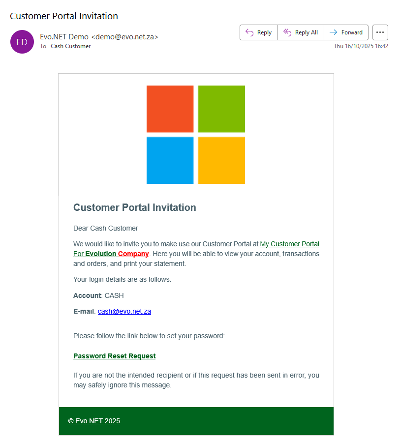 Customer Add Customer Portal User