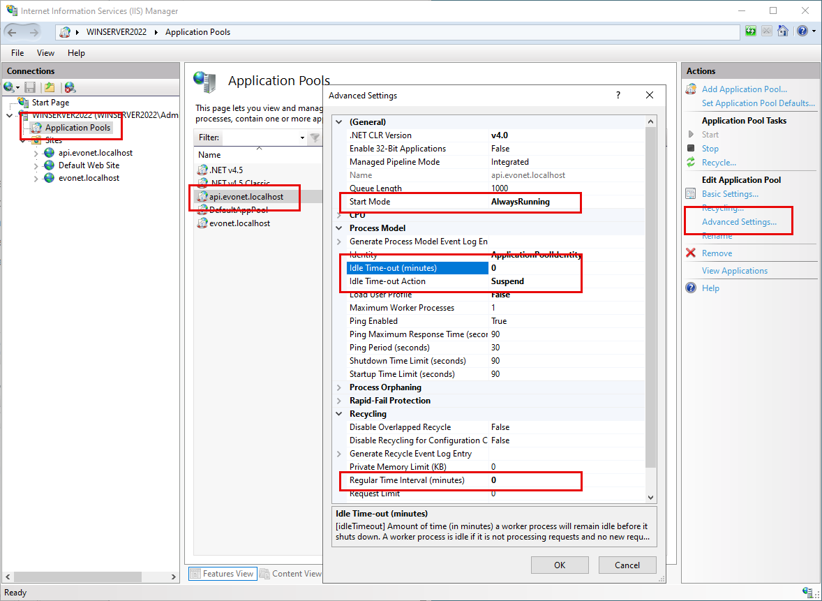 AppPool Settings