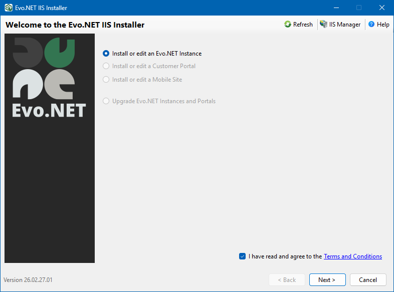Evo.NET IIS Installer