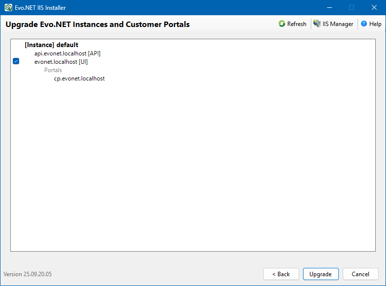 Installer Upgrade Configuration