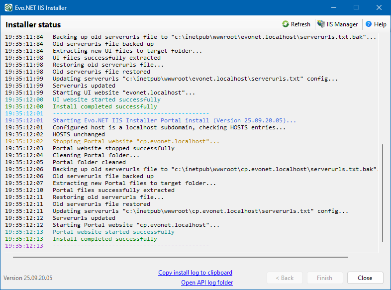Installer Upgrade Status