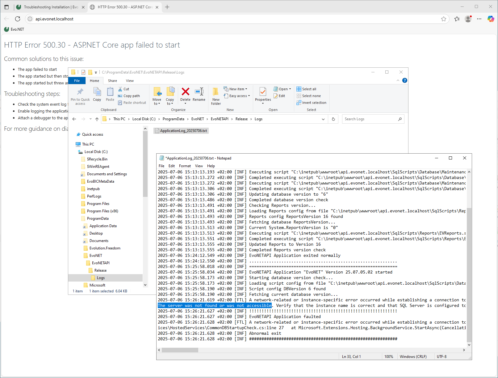 API Troubleshooting